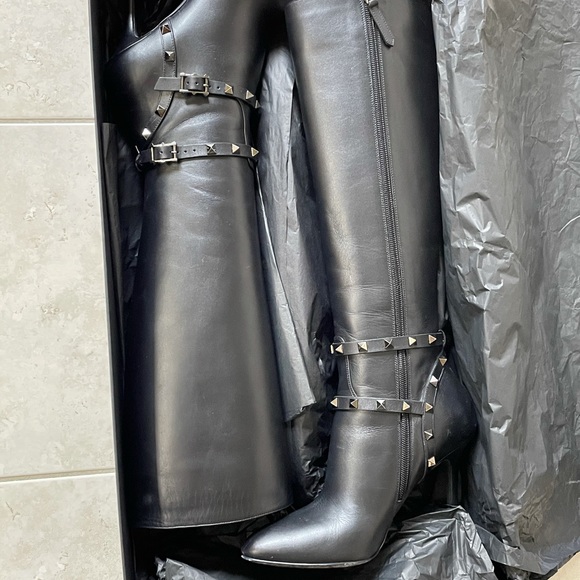 Valentino Rock Stud Knee High Boots - Picture 12 of 13
